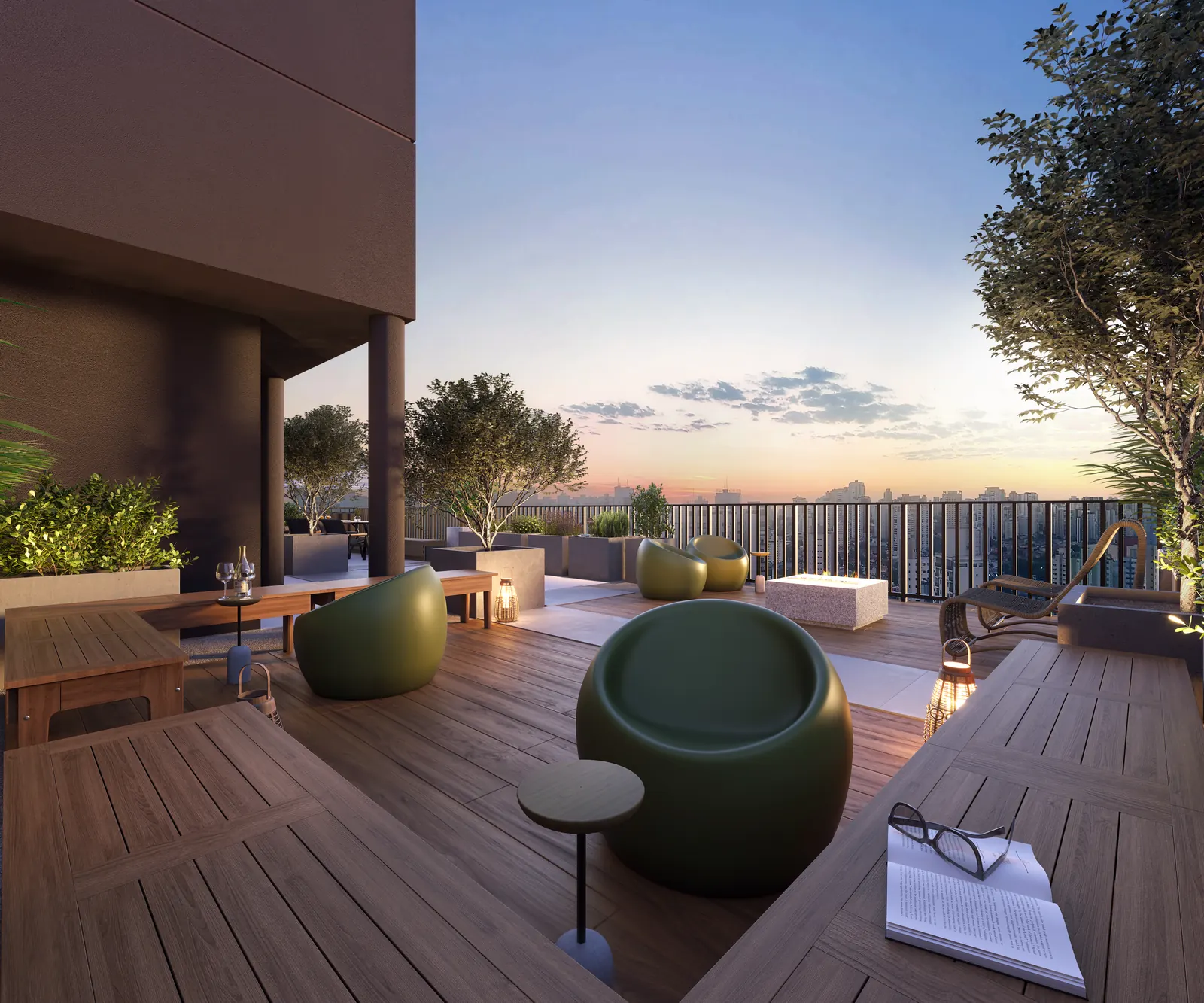 Lounge e mirante do 16º pavimento
